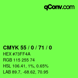 Color code: CMYK 55 / 0 / 71 / 0 | qconv.com