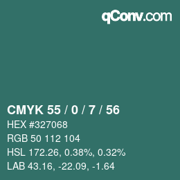 Código de color: CMYK 55 / 0 / 7 / 56 | qconv.com