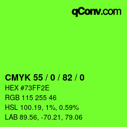 颜色代码: CMYK 55 / 0 / 82 / 0 | qconv.com