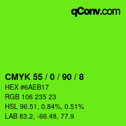 Color code: CMYK 55 / 0 / 90 / 8 | qconv.com