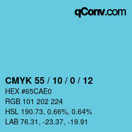 Color code: CMYK 55 / 10 / 0 / 12 | qconv.com