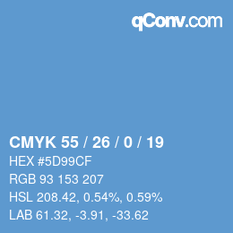 Color code: CMYK 55 / 26 / 0 / 19 | qconv.com