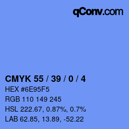 Color code: CMYK 55 / 39 / 0 / 4 | qconv.com