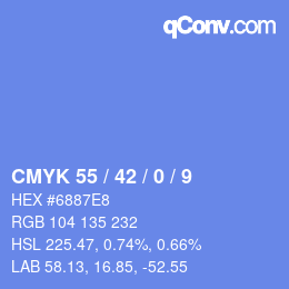 Color code: CMYK 55 / 42 / 0 / 9 | qconv.com