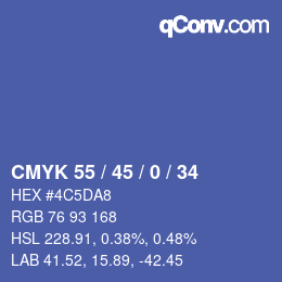 Color code: CMYK 55 / 45 / 0 / 34 | qconv.com