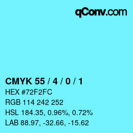 Color code: CMYK 55 / 4 / 0 / 1 | qconv.com