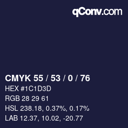 颜色代码: CMYK 55 / 53 / 0 / 76 | qconv.com