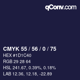 Color code: CMYK 55 / 56 / 0 / 75 | qconv.com
