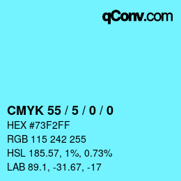 Color code: CMYK 55 / 5 / 0 / 0 | qconv.com