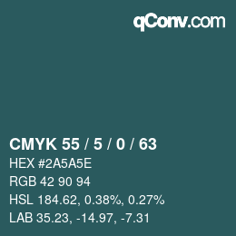 Código de color: CMYK 55 / 5 / 0 / 63 | qconv.com