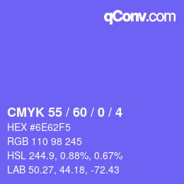 Color code: CMYK 55 / 60 / 0 / 4 | qconv.com