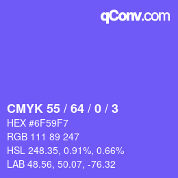 Color code: CMYK 55 / 64 / 0 / 3 | qconv.com