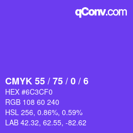 Color code: CMYK 55 / 75 / 0 / 6 | qconv.com