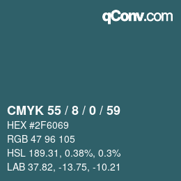Color code: CMYK 55 / 8 / 0 / 59 | qconv.com