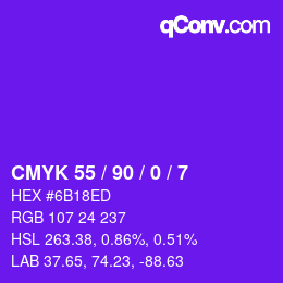 Color code: CMYK 55 / 90 / 0 / 7 | qconv.com