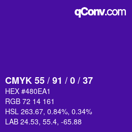 Color code: CMYK 55 / 91 / 0 / 37 | qconv.com