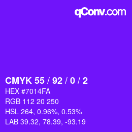 Color code: CMYK 55 / 92 / 0 / 2 | qconv.com