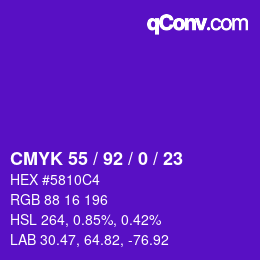 カラーコード: CMYK 55 / 92 / 0 / 23 | qconv.com