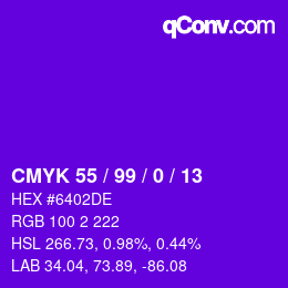カラーコード: CMYK 55 / 99 / 0 / 13 | qconv.com