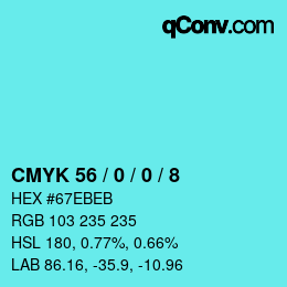 Color code: CMYK 56 / 0 / 0 / 8 | qconv.com