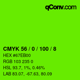 カラーコード: CMYK 56 / 0 / 100 / 8 | qconv.com