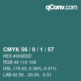 Color code: CMYK 56 / 0 / 1 / 57 | qconv.com