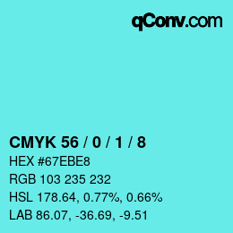 Color code: CMYK 56 / 0 / 1 / 8 | qconv.com