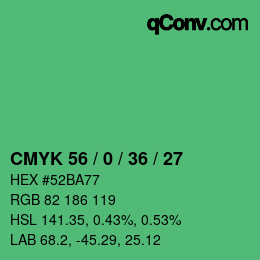 Color code: CMYK 56 / 0 / 36 / 27 | qconv.com