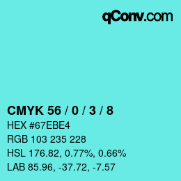 Color code: CMYK 56 / 0 / 3 / 8 | qconv.com