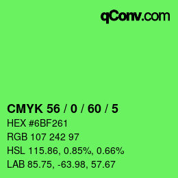 Color code: CMYK 56 / 0 / 60 / 5 | qconv.com