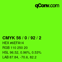 颜色代码: CMYK 56 / 0 / 92 / 2 | qconv.com
