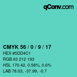 Código de color: CMYK 56 / 0 / 9 / 17 | qconv.com