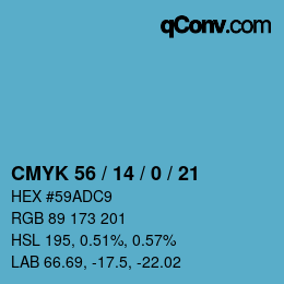 颜色代码: CMYK 56 / 14 / 0 / 21 | qconv.com
