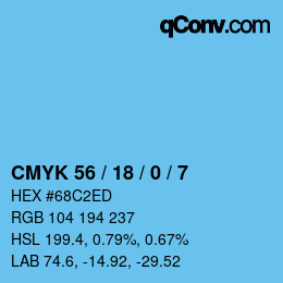Color code: CMYK 56 / 18 / 0 / 7 | qconv.com