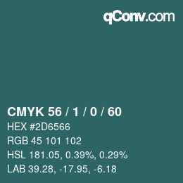 Color code: CMYK 56 / 1 / 0 / 60 | qconv.com