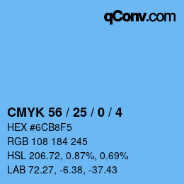 Color code: CMYK 56 / 25 / 0 / 4 | qconv.com