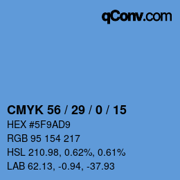 颜色代码: CMYK 56 / 29 / 0 / 15 | qconv.com
