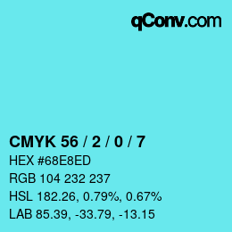 Color code: CMYK 56 / 2 / 0 / 7 | qconv.com