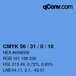 カラーコード: CMYK 56 / 31 / 0 / 10 | qconv.com