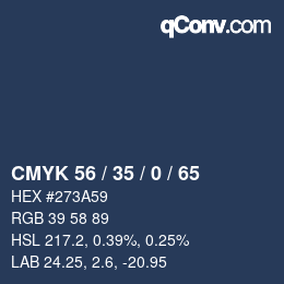 Color code: CMYK 56 / 35 / 0 / 65 | qconv.com