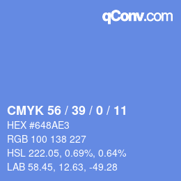 Color code: CMYK 56 / 39 / 0 / 11 | qconv.com