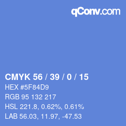 カラーコード: CMYK 56 / 39 / 0 / 15 | qconv.com