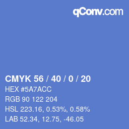 Color code: CMYK 56 / 40 / 0 / 20 | qconv.com