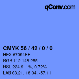 カラーコード: CMYK 56 / 42 / 0 / 0 | qconv.com