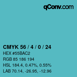 カラーコード: CMYK 56 / 4 / 0 / 24 | qconv.com