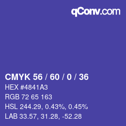 Código de color: CMYK 56 / 60 / 0 / 36 | qconv.com