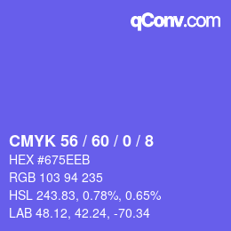 颜色代码: CMYK 56 / 60 / 0 / 8 | qconv.com