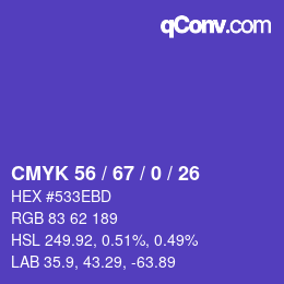 颜色代码: CMYK 56 / 67 / 0 / 26 | qconv.com