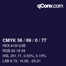 颜色代码: CMYK 56 / 69 / 0 / 77 | qconv.com