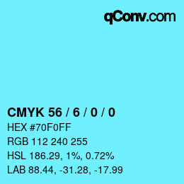 Color code: CMYK 56 / 6 / 0 / 0 | qconv.com